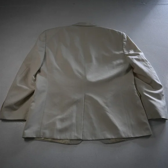 Stafford 48R 36x32 Ivory White Beige Mens Jacket Pants‎ Suit